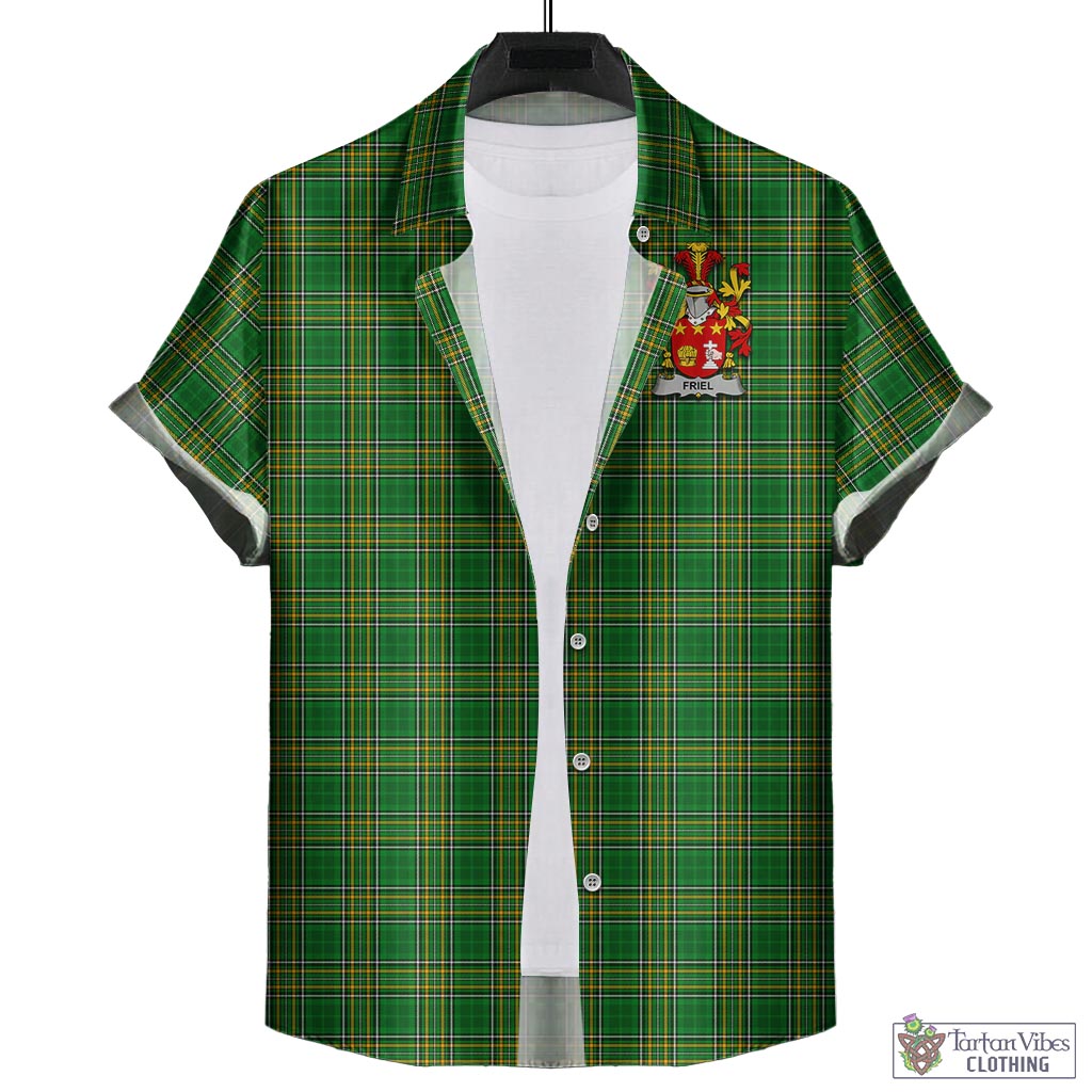 Friel Irish Clan Tartan Hawaiian Shirt with Coat of Arms - Tartan Vibes Clothing