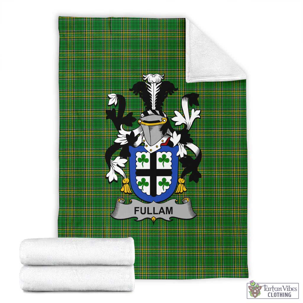 Fullam Irish Clan Tartan Blanket with Coat of Arms X-Large 59 x 79 inches 150 x 200 cm - Tartan Vibes Clothing