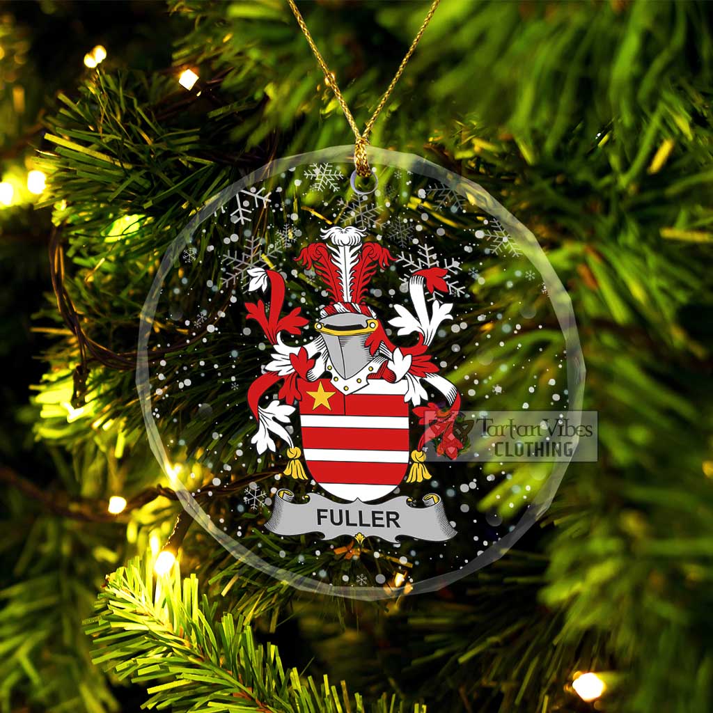 Tartan Vibes Clothing Fuller Irish Clan Christmas Glass Ornament with Coat of Arms