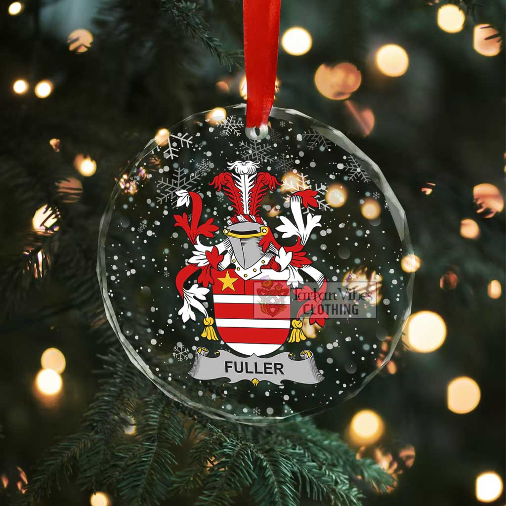 Tartan Vibes Clothing Fuller Irish Clan Christmas Glass Ornament with Coat of Arms