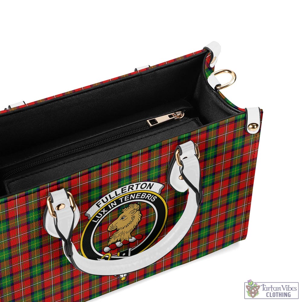 Tartan Vibes Clothing Fullerton Tartan Luxury Leather Handbags with Family Crest