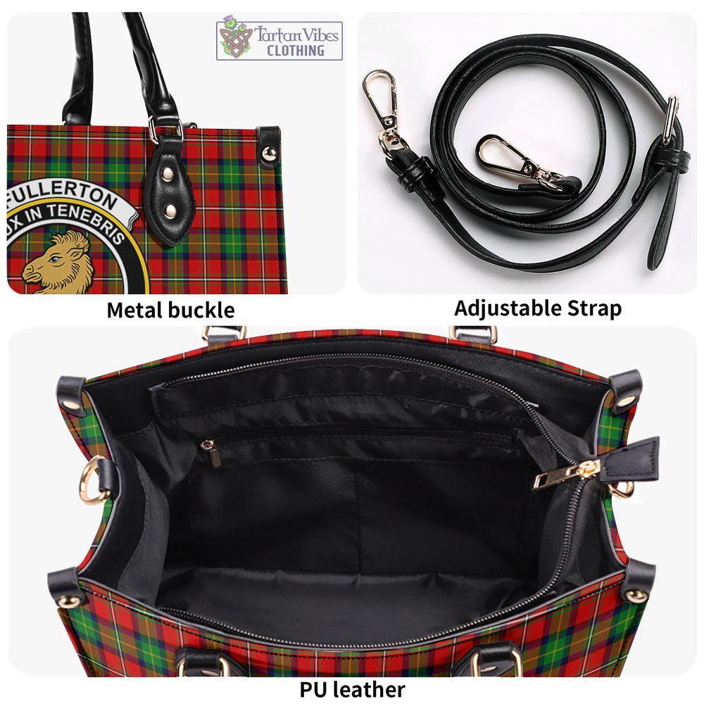 Tartan Vibes Clothing Fullerton Tartan Luxury Leather Handbags with Family Crest