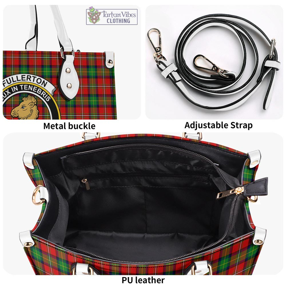 Tartan Vibes Clothing Fullerton Tartan Luxury Leather Handbags with Family Crest