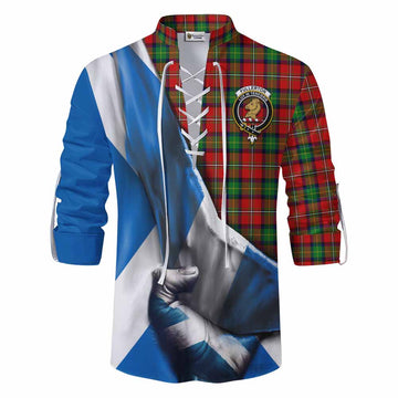 Fullerton Tartan Ghillie Kilt Shirt with Family Crest Scotland Patriotic Style Men - Tartan Vibes Clothing