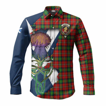 Fullerton Tartan Family Crest Long Sleeve Button Shirt Scottish Thistle Celtic Inspired Men's Shirt S - Tartan Vibes Clothing