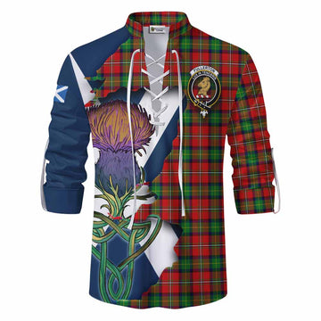 Fullerton Tartan Family Crest Ghillie Kilt Shirt Scottish Thistle Celtic Inspired Men - Tartan Vibes Clothing