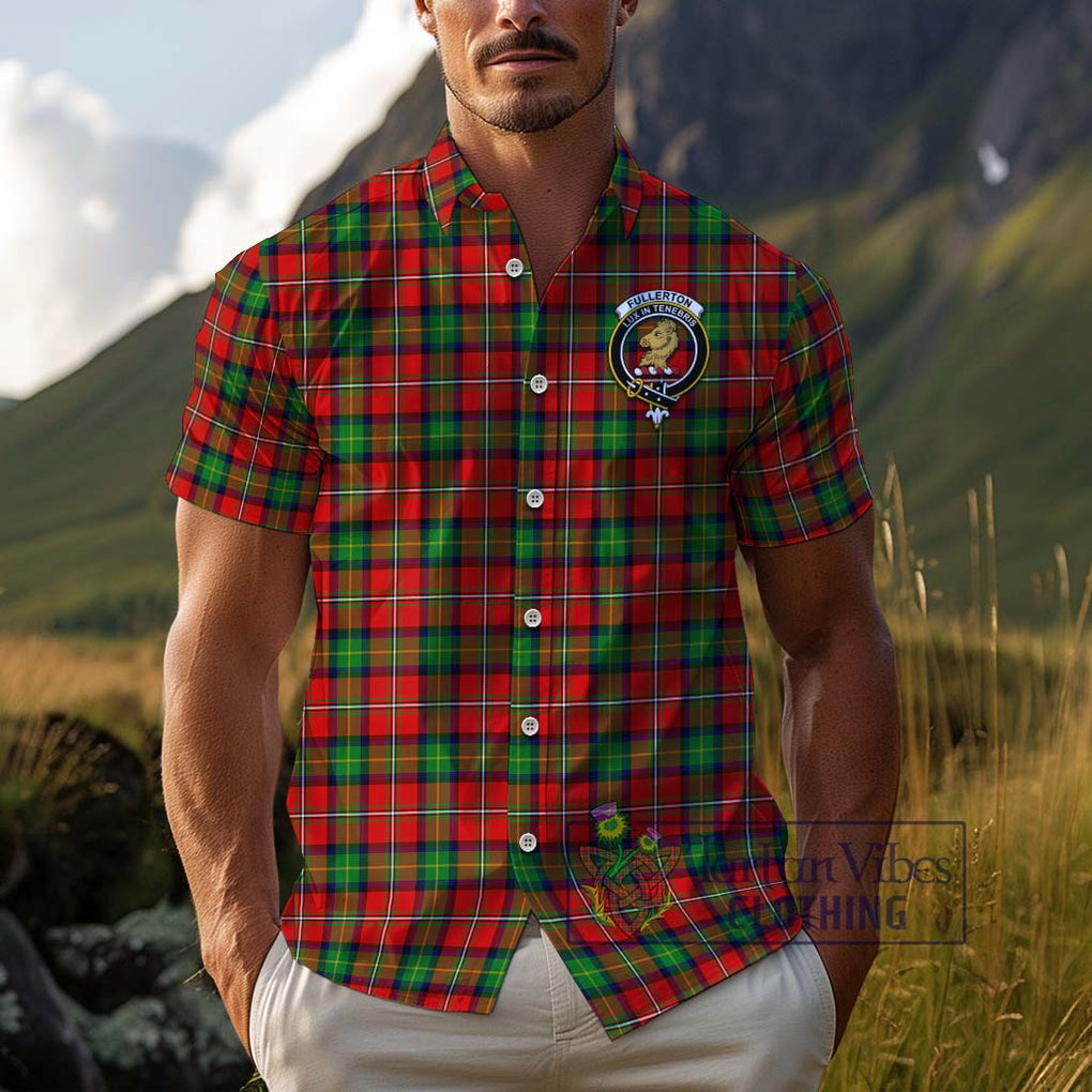 Fullerton Tartan Cotton Hawaiian Shirt with Family Crest Adult - Tartan Vibes Clothing