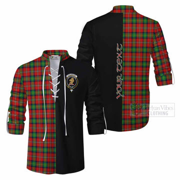 Fullerton Tartan Ghillie Kilt Shirt with Family Crest and Half Of Me Style Men - Tartan Vibes Clothing