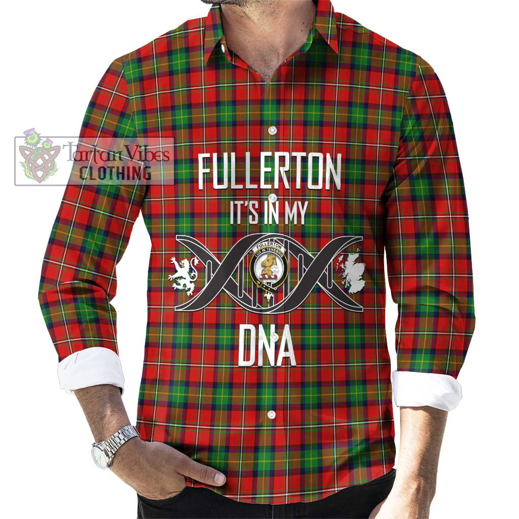 Fullerton Tartan Long Sleeve Button Shirt with Family Crest DNA In Me Style Men's Shirt S - Tartanvibesclothing Shop