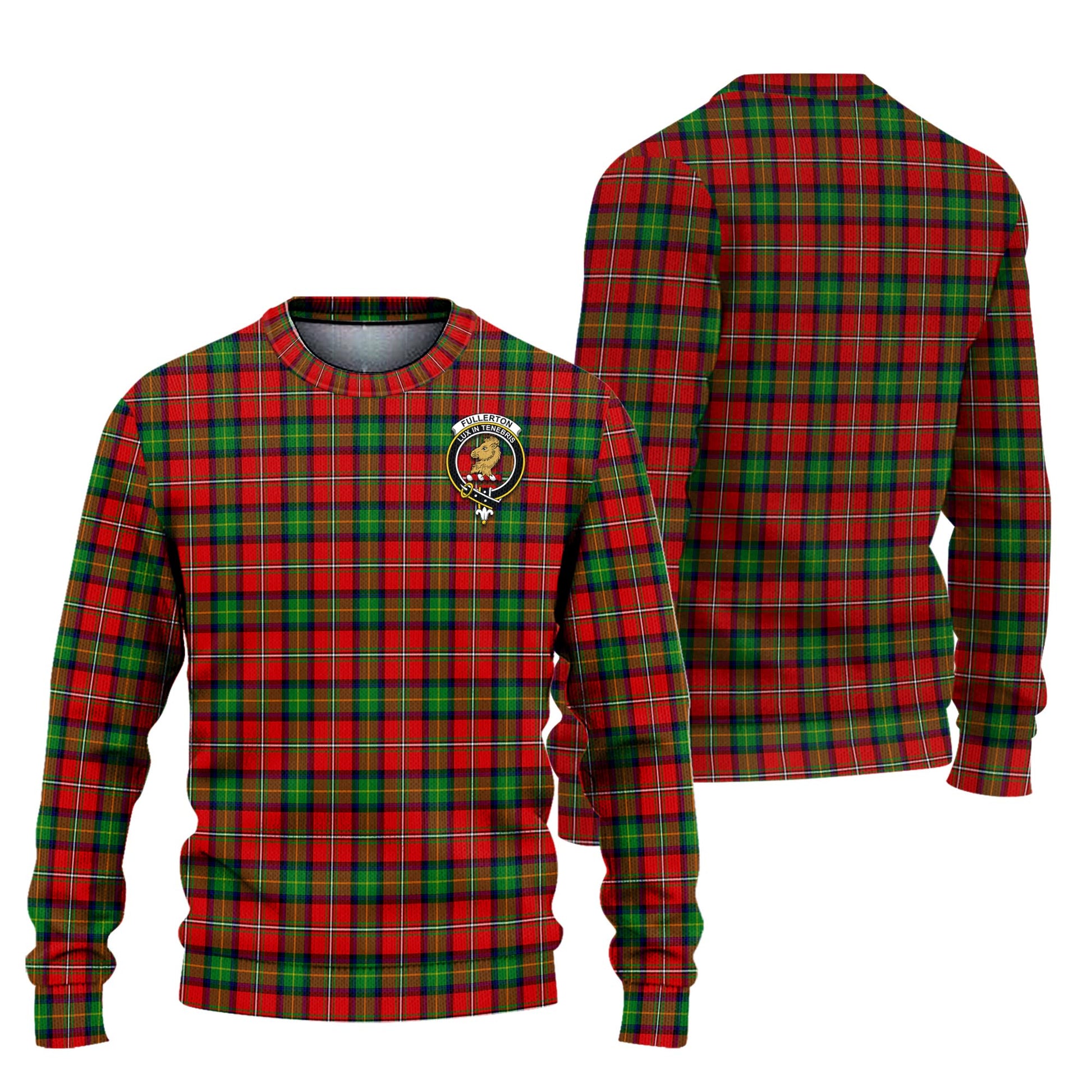 Fullerton Tartan Knitted Sweater with Family Crest Unisex - Tartanvibesclothing