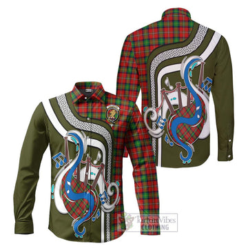 Fullerton Tartan Long Sleeve Button Shirt with Epic Bagpipe Style