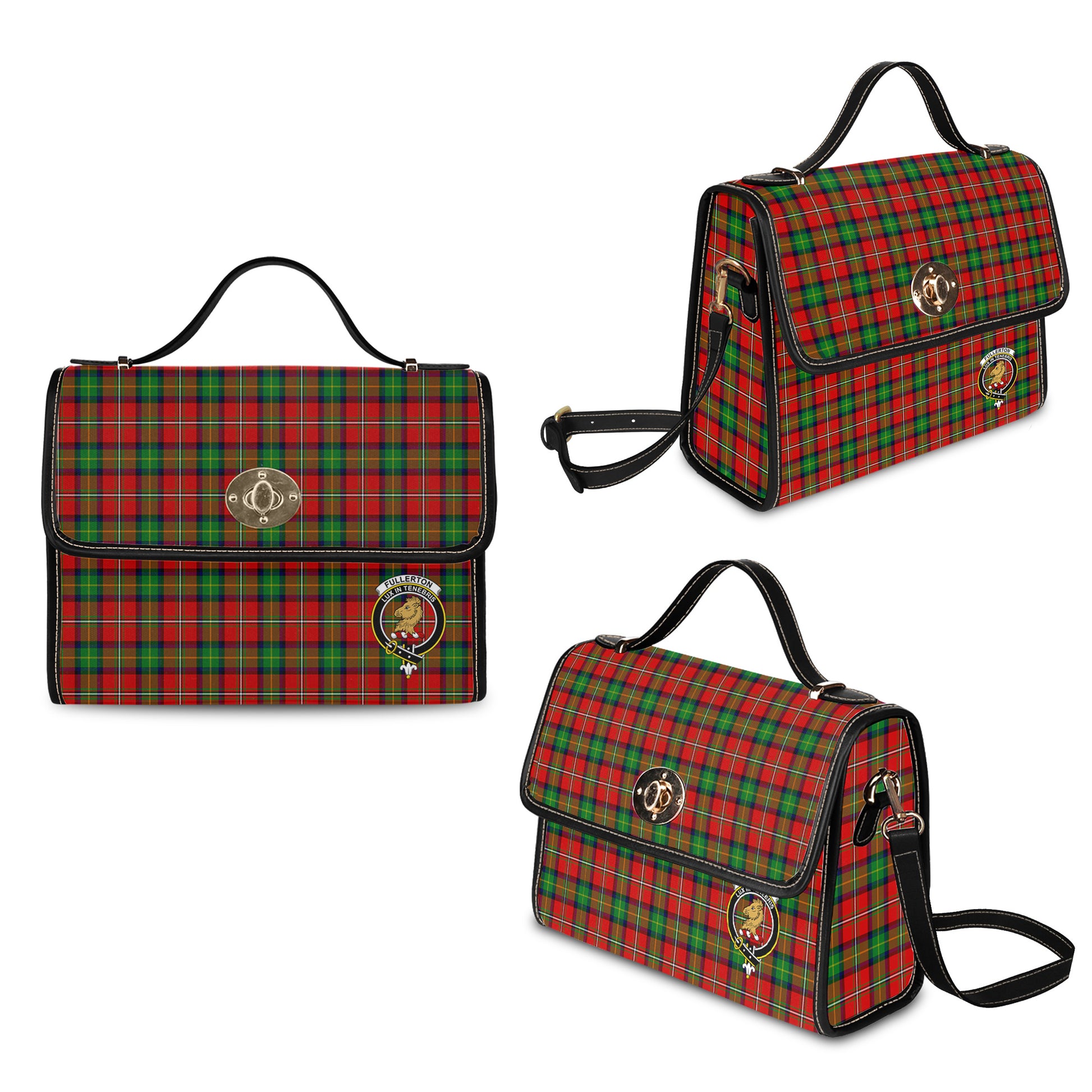 fullerton-tartan-leather-strap-waterproof-canvas-bag-with-family-crest