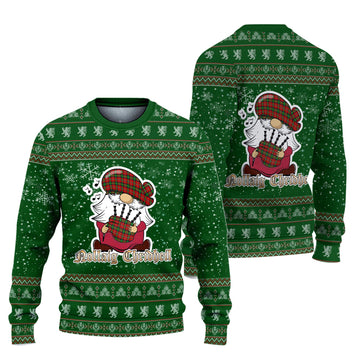 Fullerton Clan Christmas Family Ugly Sweater with Funny Gnome Playing Bagpipes