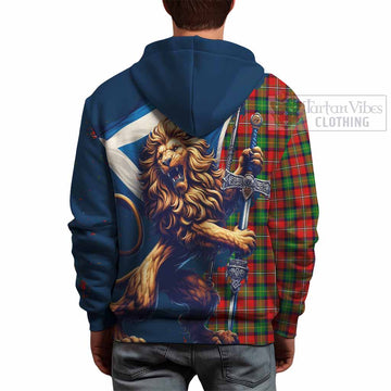 Fullerton Tartan Family Crest Hoodie with Scottish Majestic Lion