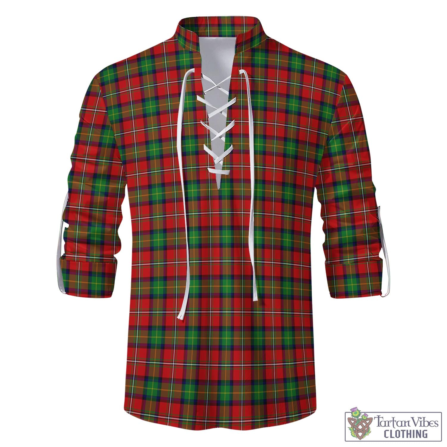 Tartan Vibes Clothing Fullerton Tartan Men's Scottish Traditional Jacobite Ghillie Kilt Shirt