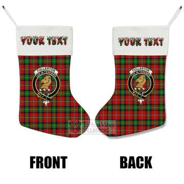 Fullerton Tartan Family Crest Christmas Stocking with Personalized Text - Tartan Vibes Clothing