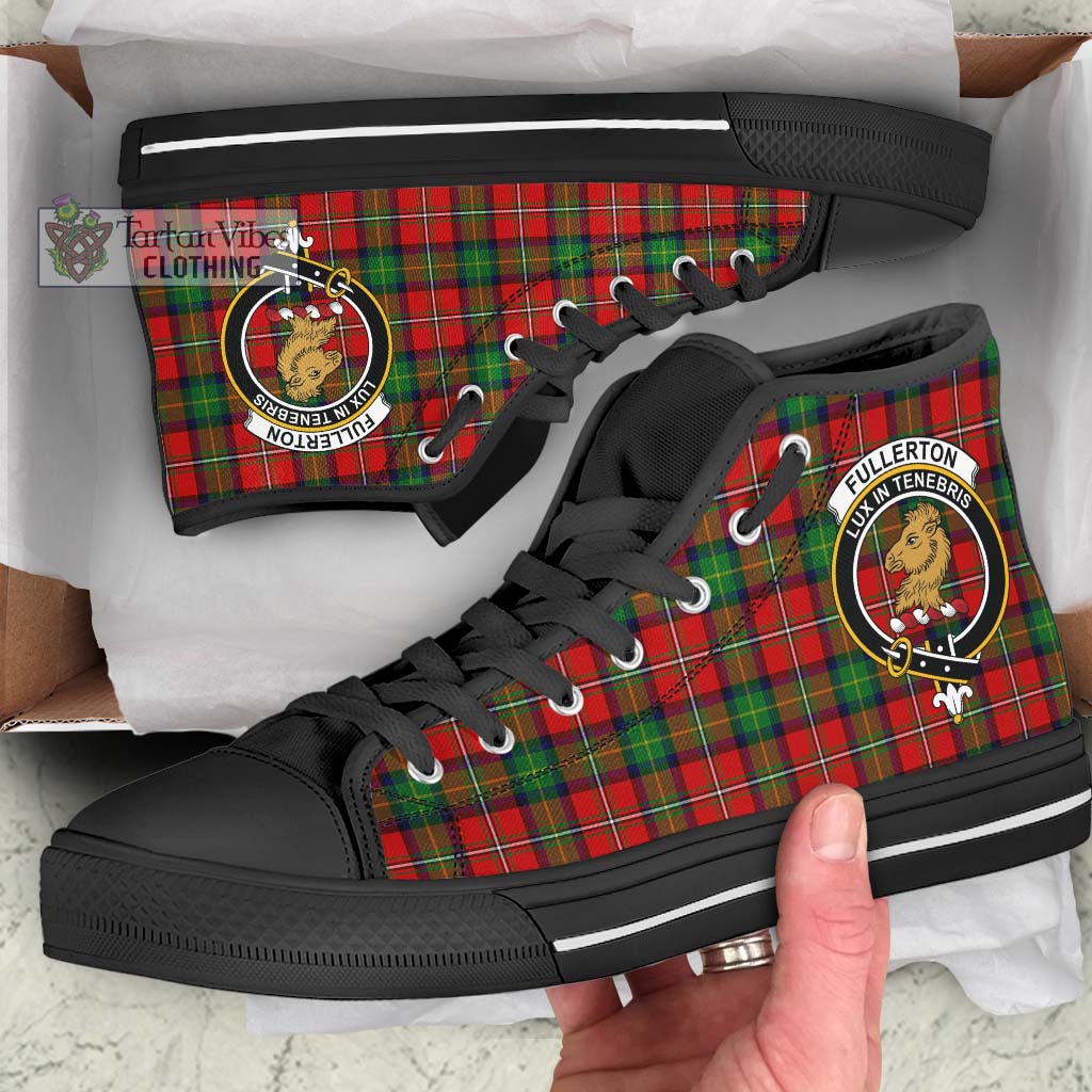 Tartan Vibes Clothing Fullerton Tartan High Top Shoes with Family Crest