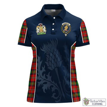 Fullerton Tartan Women's Polo Shirt with Family Crest and Scottish Thistle Vibes Sport Style