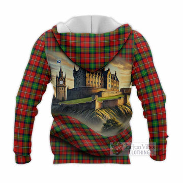 Fullerton Tartan Family Crest Knitted Hoodie with Scottish Ancient Castle Style - Tartan Vibes Clothing