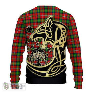 Fullerton Tartan Ugly Sweater with Family Crest Celtic Wolf Style