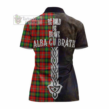 Fullerton Tartan Family Crest Women's Polo Shirt Alba Gu Brath Be Brave Lion Ancient Style - Tartan Vibes Clothing