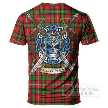 Fullerton Tartan T-Shirt with Family Crest Celtic Skull Style - Tartan Vibes Clothing