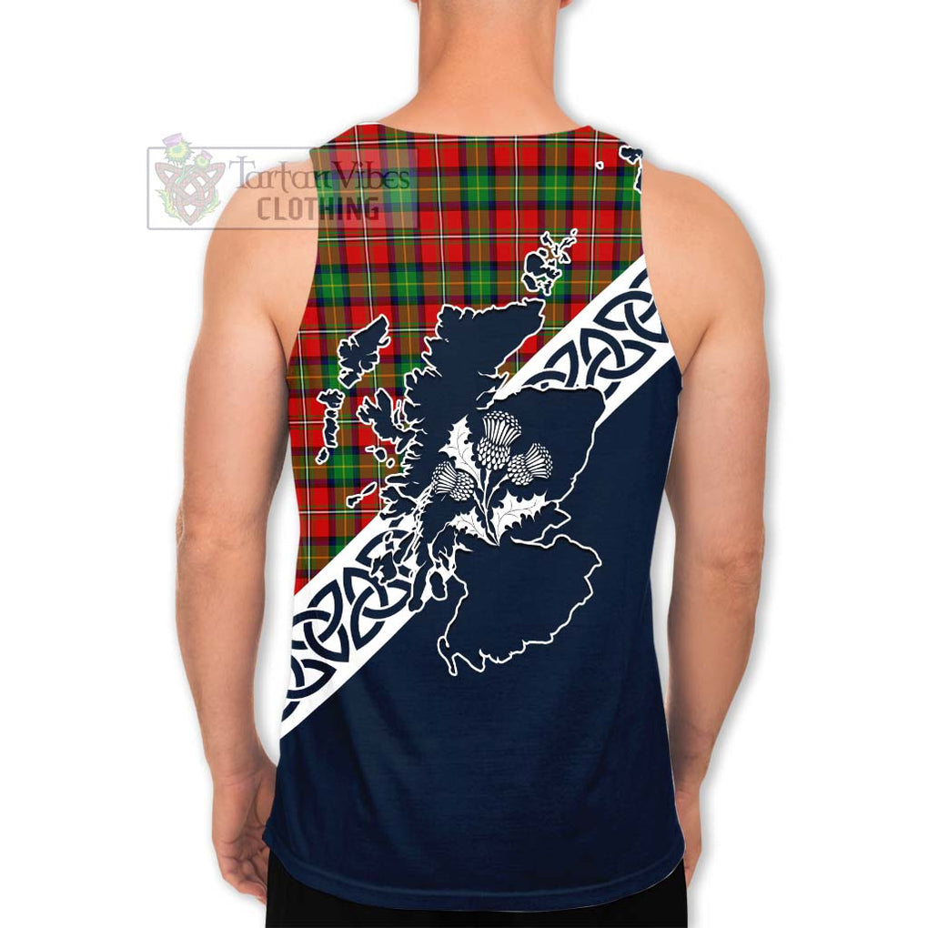 Fullerton Tartan Men's Tank Top Featuring Thistle and Scotland Map - Tartan Vibes Clothing