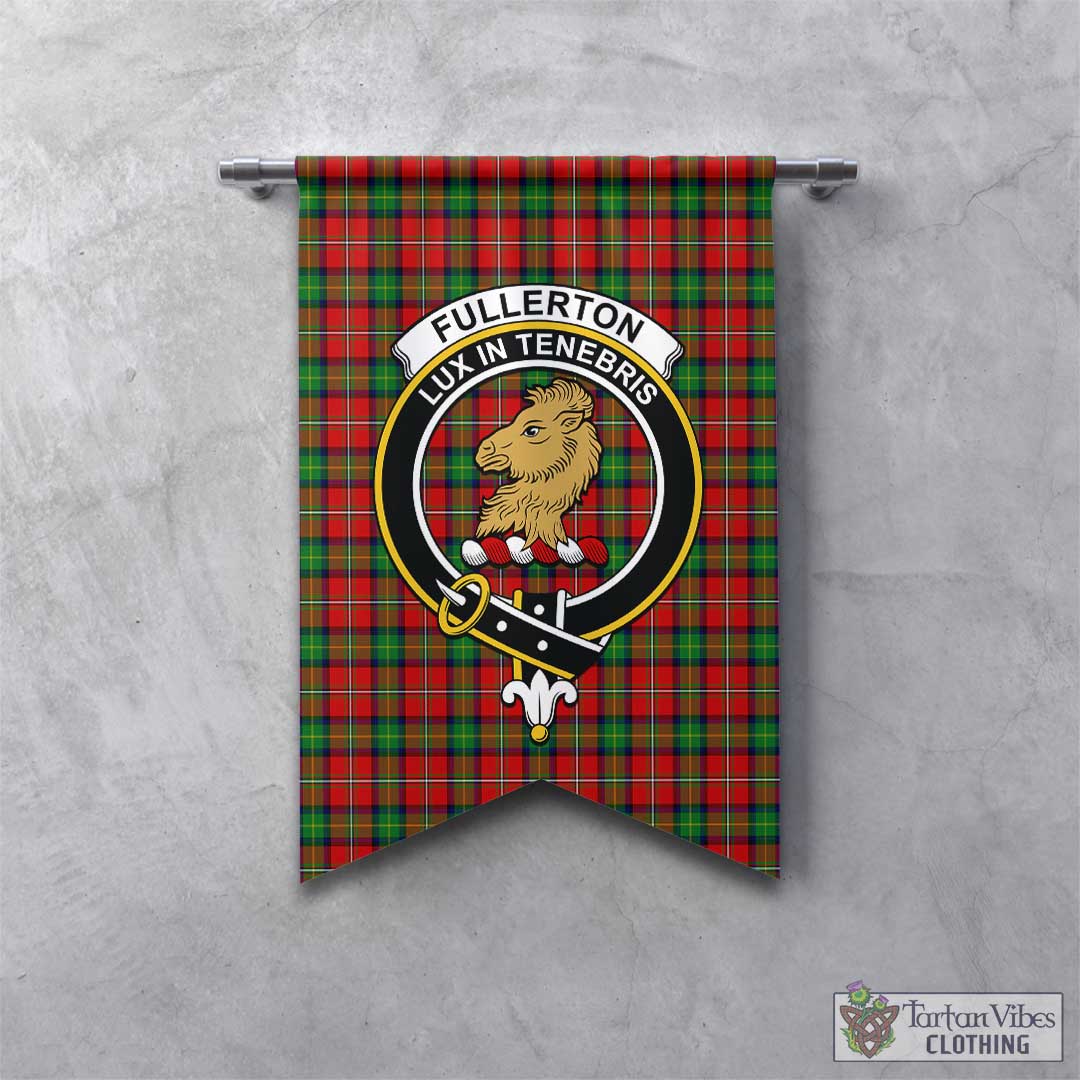 Tartan Vibes Clothing Fullerton Tartan Gonfalon, Tartan Banner with Family Crest