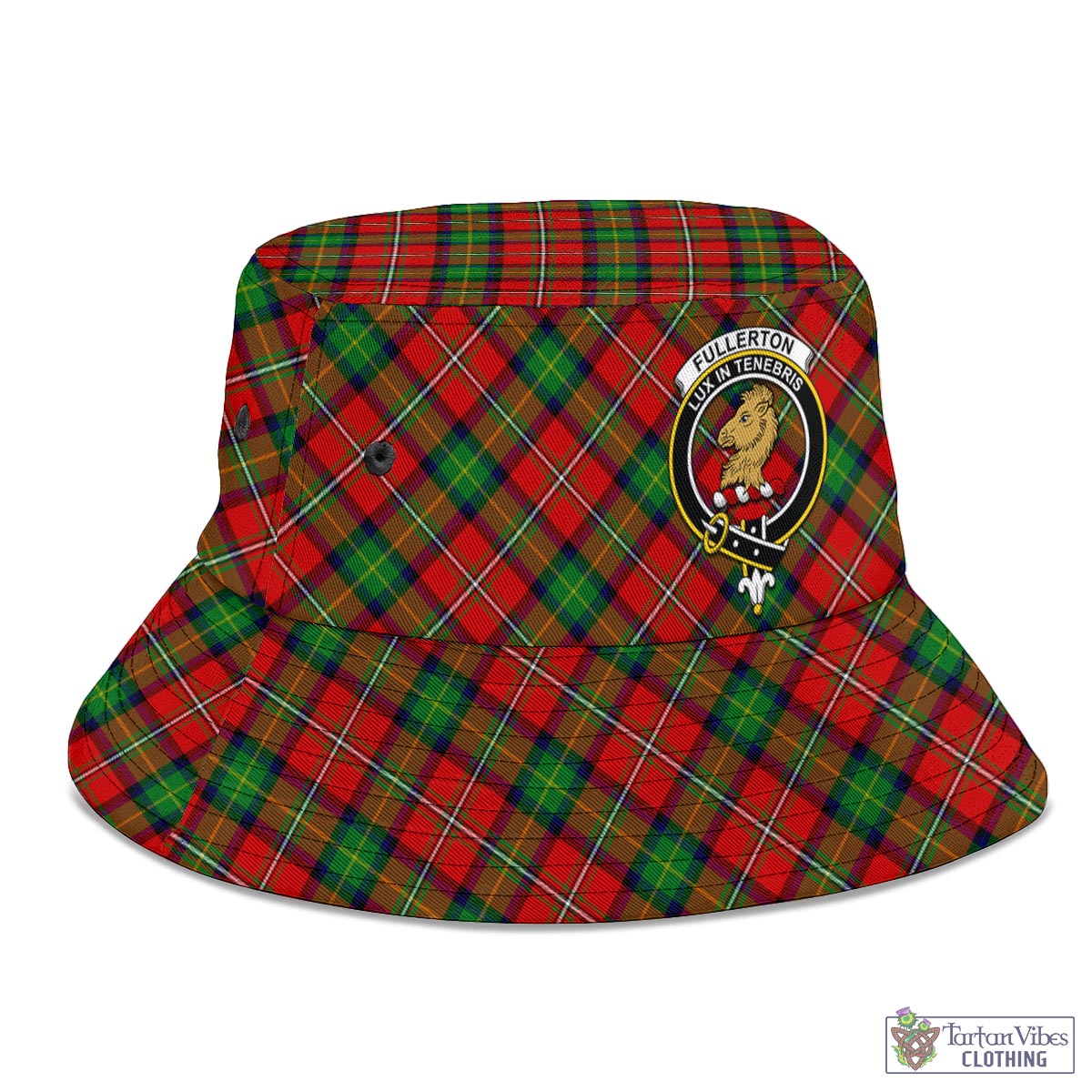 Tartan Vibes Clothing Fullerton Tartan Bucket Hat with Family Crest