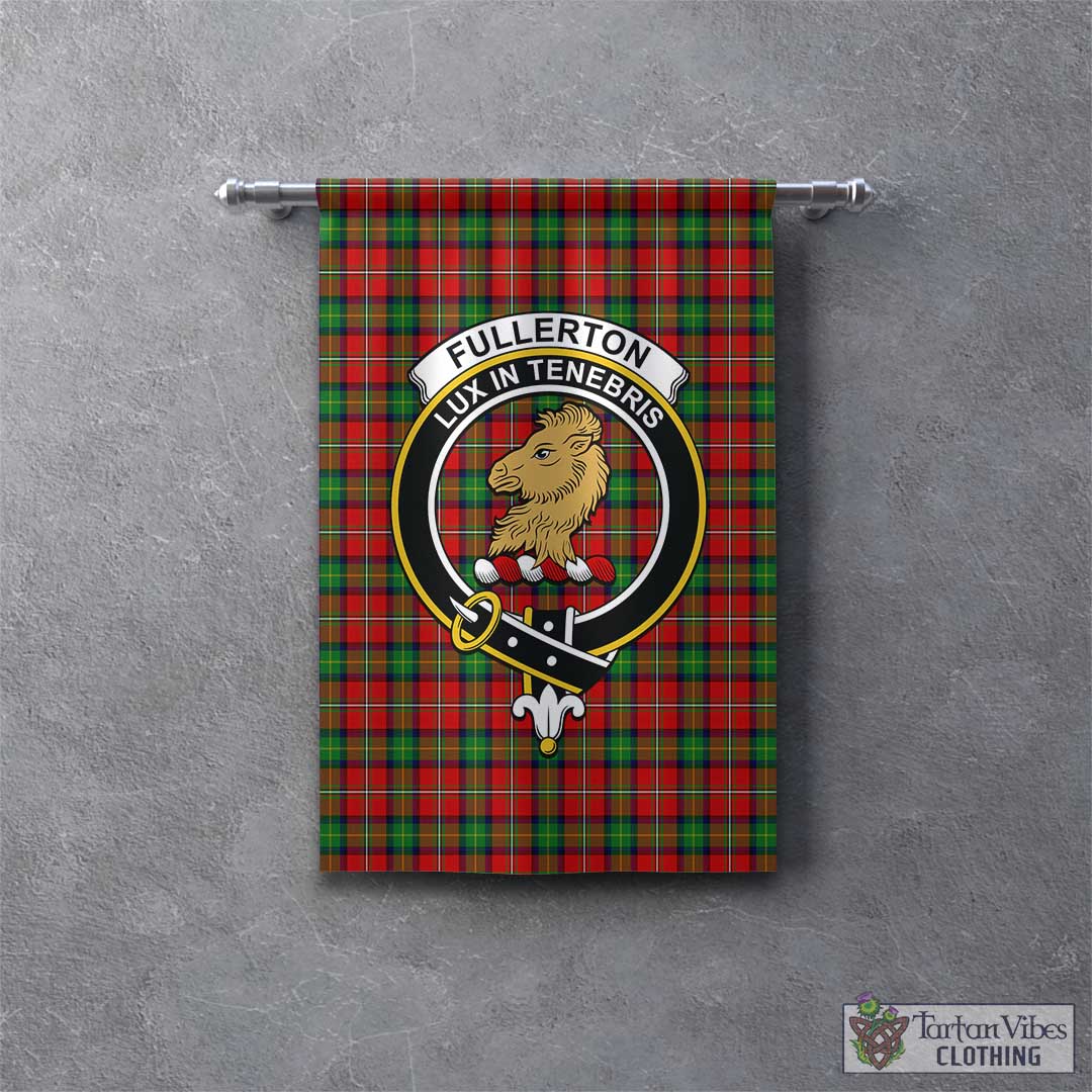 Tartan Vibes Clothing Fullerton Tartan Gonfalon, Tartan Banner with Family Crest