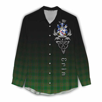 Fulton Irish Clan Women's Casual Shirt with Coat of Arms Erin Go Bragh Celtic Inspired Female - Tartan Vibes Clothing