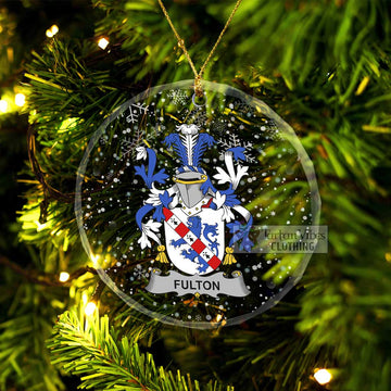 Fulton Irish Clan Christmas Glass Ornament with Coat of Arms