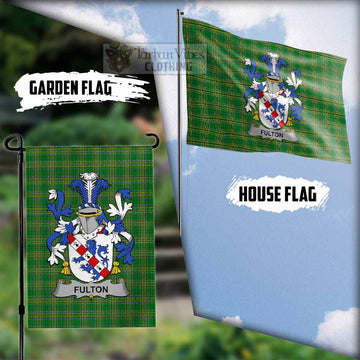 Fulton Irish Clan Tartan Flag with Coat of Arms