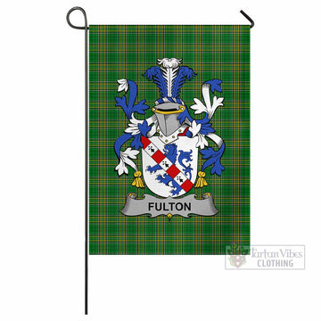 Fulton Irish Clan Tartan Flag with Coat of Arms