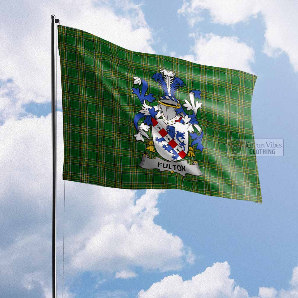 Tartan Vibes Clothing Fulton Irish Clan Flag with Coat of Arms