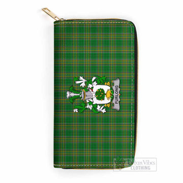 Furlong Irish Clan Tartan Women's Leather Wallet with Coat of Arms One Size 19.7*10.5*3.5 cm - Tartan Vibes Clothing