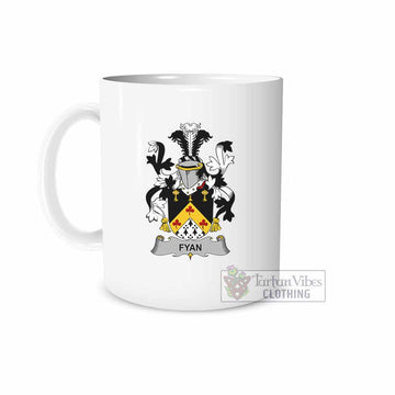 Fyan Irish Clan Coat of Arms Ceramic Mug White - 2D-tartanvibesclothing