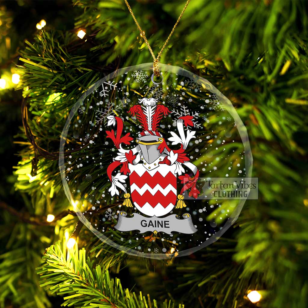 Tartan Vibes Clothing Gaine Irish Clan Christmas Glass Ornament with Coat of Arms