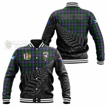 Galbraith Crest Tartan Baseball Jacket with New Zealand Silver Fern Half Style