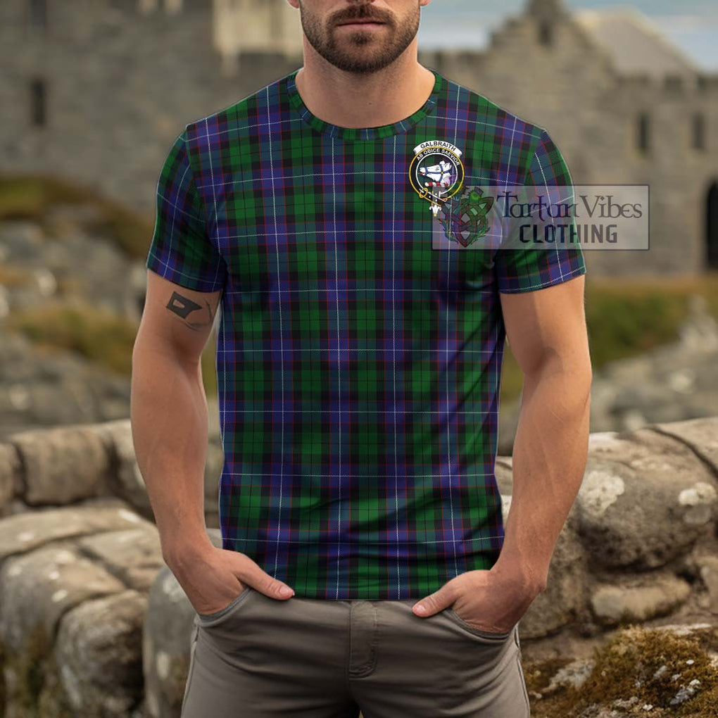 Galbraith Tartan Cotton T-Shirt with Family Crest Men's Shirt - Tartanvibesclothing Shop