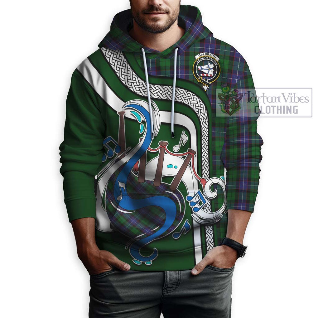 Galbraith Tartan Hoodie with Epic Bagpipe Style Zip Hoodie - Tartanvibesclothing Shop