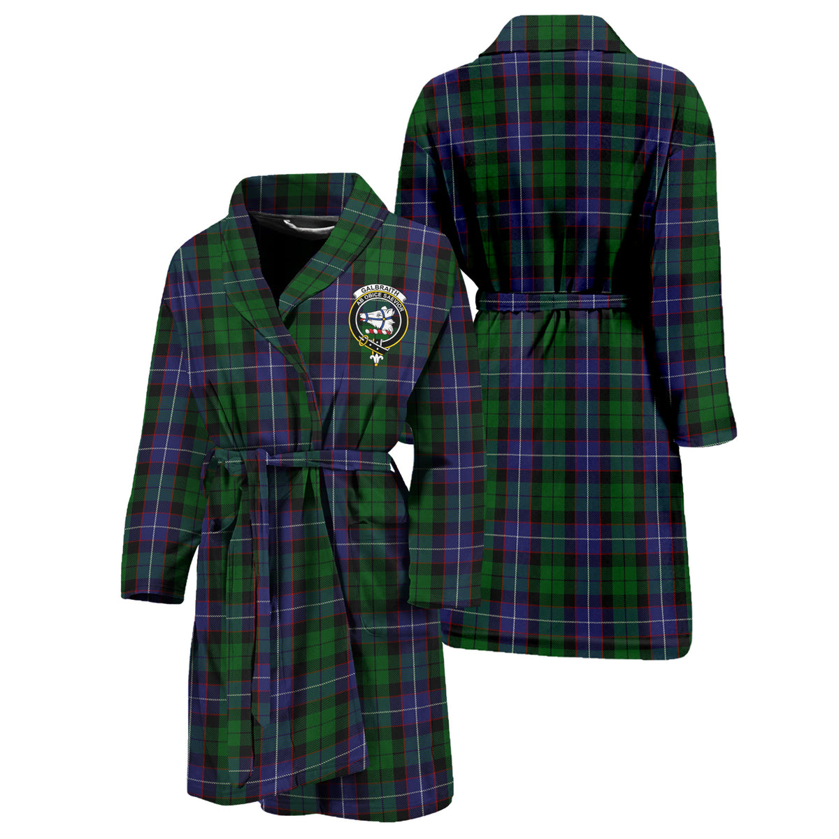 Galbraith Tartan Bathrobe with Family Crest Unisex S - Tartan Vibes Clothing