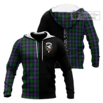 Galbraith Tartan Knitted Hoodie with Family Crest and Half Of Me Style