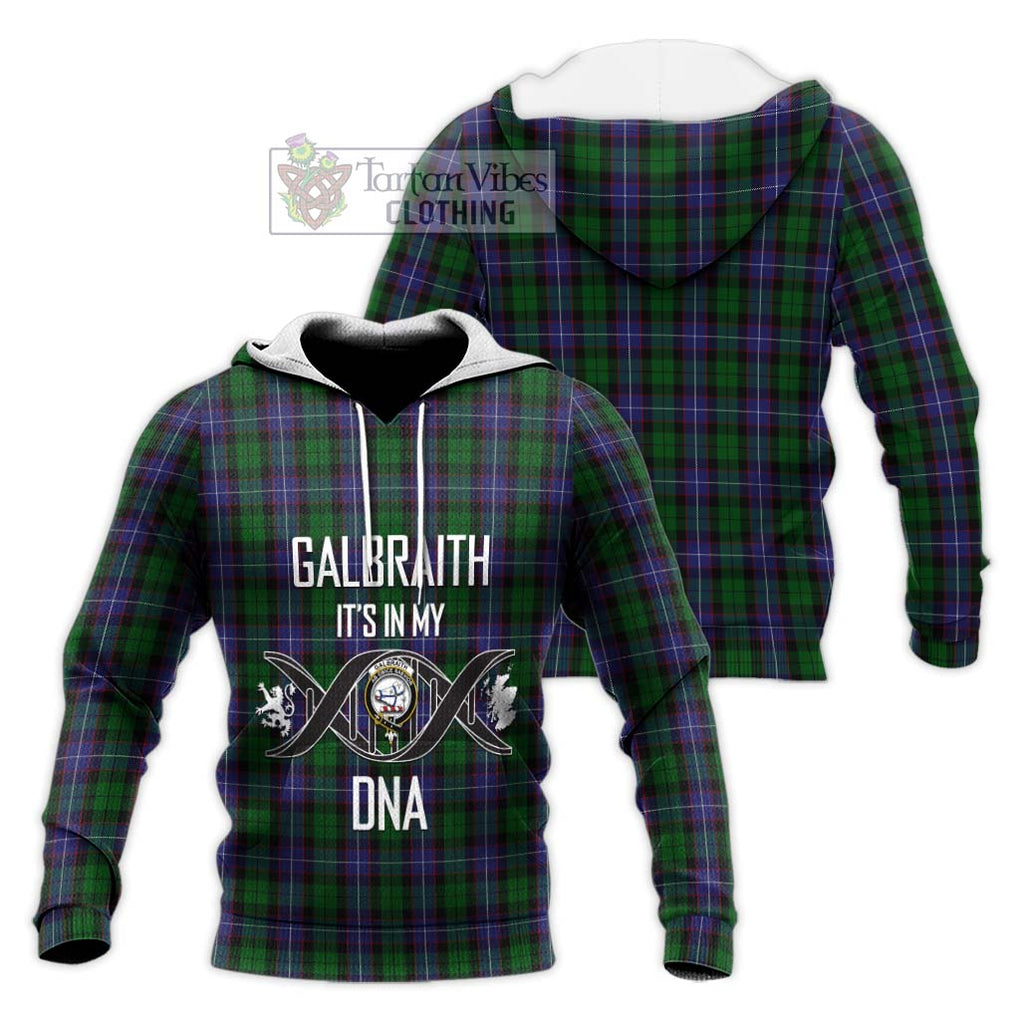 Galbraith Tartan Knitted Hoodie with Family Crest DNA In Me Style Unisex Knitted Pullover Hoodie - Tartanvibesclothing Shop