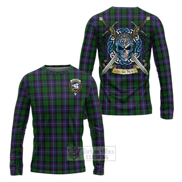 Galbraith Tartan Long Sleeve T-Shirt with Family Crest Celtic Skull Style