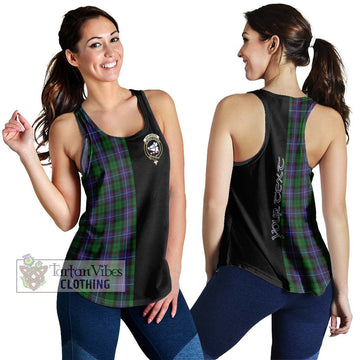 Galbraith Tartan Women's Racerback Tanks with Family Crest and Half Of Me Style