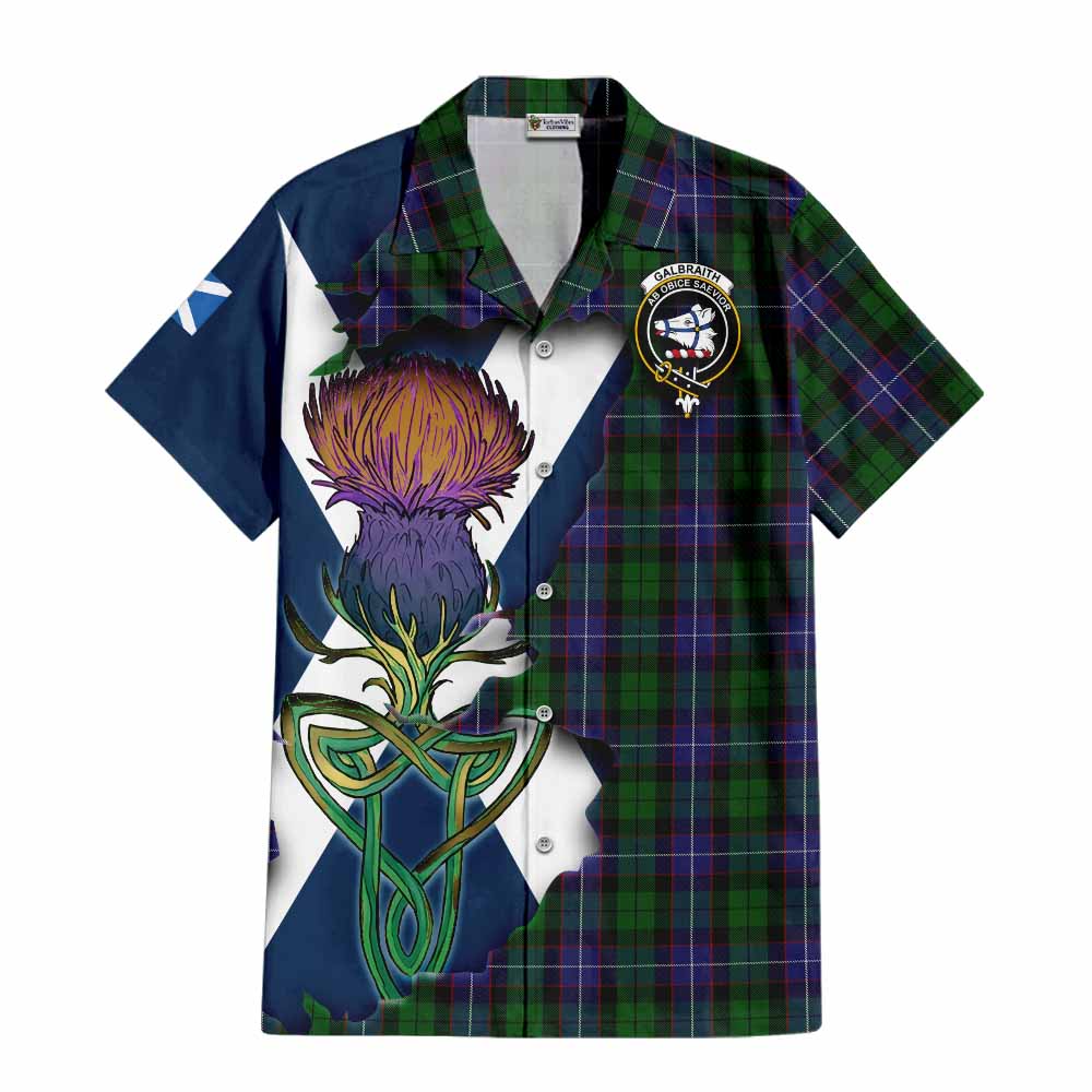Galbraith Tartan Family Crest Hawaiian Shirt Scottish Thistle Celtic Inspired Kid - Tartan Vibes Clothing