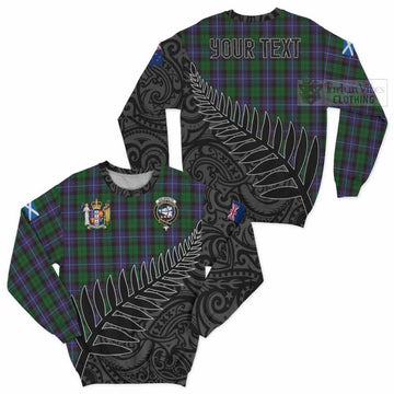 Galbraith Crest Tartan Sweatshirt with New Zealand Silver Fern Half Style