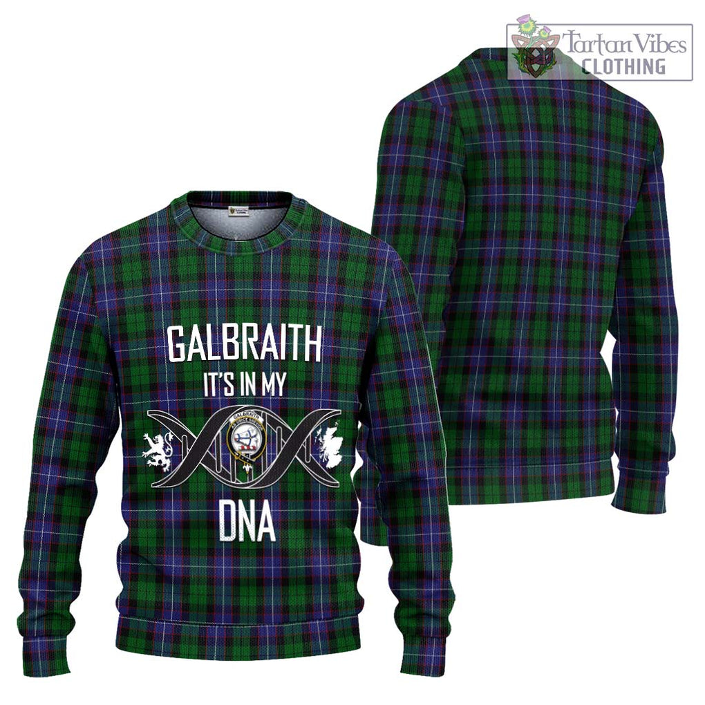 Galbraith Tartan Knitted Sweater with Family Crest DNA In Me Style Unisex - Tartanvibesclothing Shop