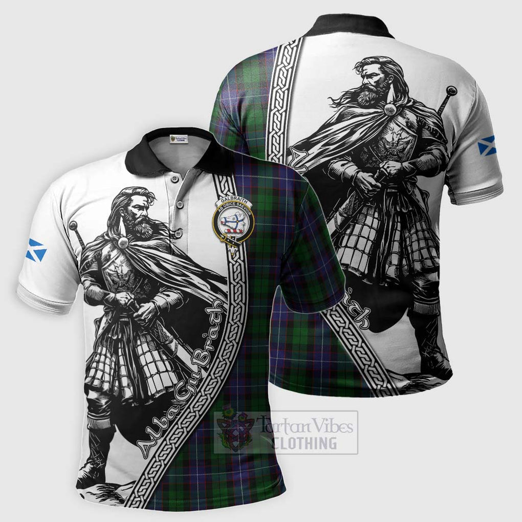 Tartan Vibes Clothing Galbraith Tartan Clan Crest Polo Shirt with Highlander Warrior Celtic Style